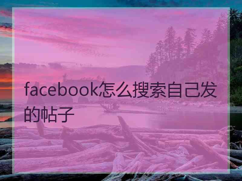 facebook怎么搜索自己发的帖子 facebook怎么搜索自己发的帖子
