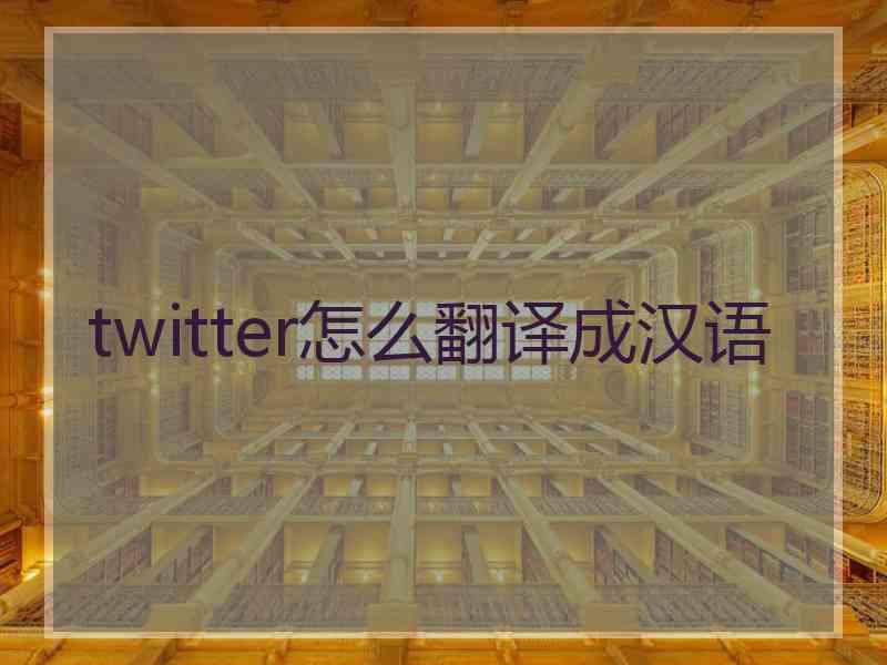 twitter怎么翻译成汉语