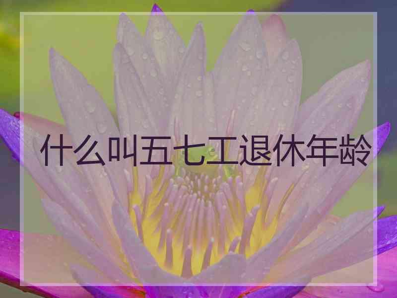 什么叫五七工退休年龄 什么叫五七工退休年龄