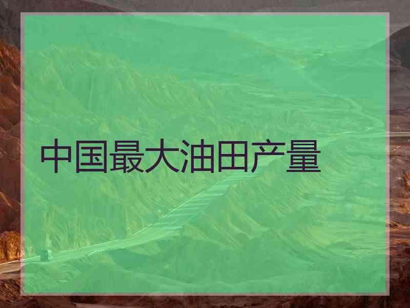 中国最大油田产量 中国最大油田产量