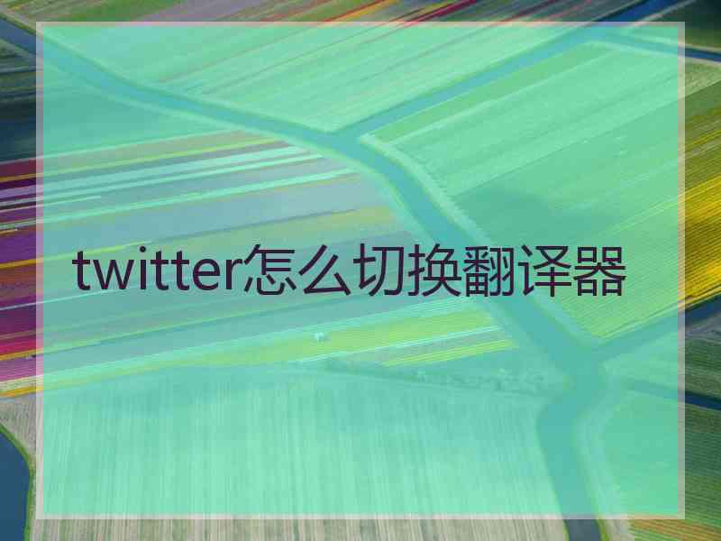 twitter怎么切换翻译器 twitter怎么切换翻译器