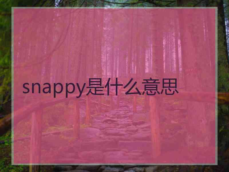 snappy是什么意思 snappy是什么意思