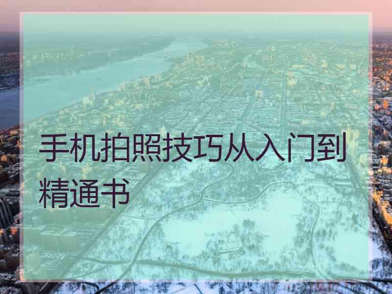 手机拍照技巧从入门到精通书 手机拍照技巧从入门到精通书