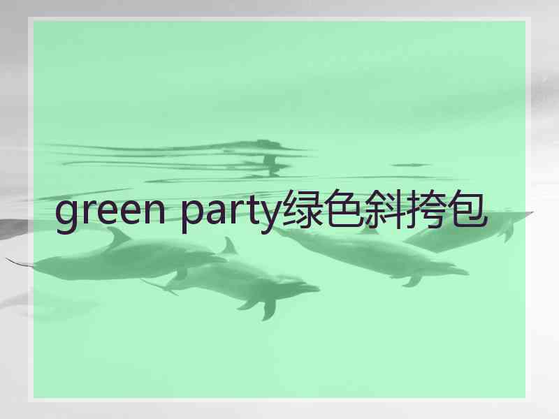 green party绿色斜挎包