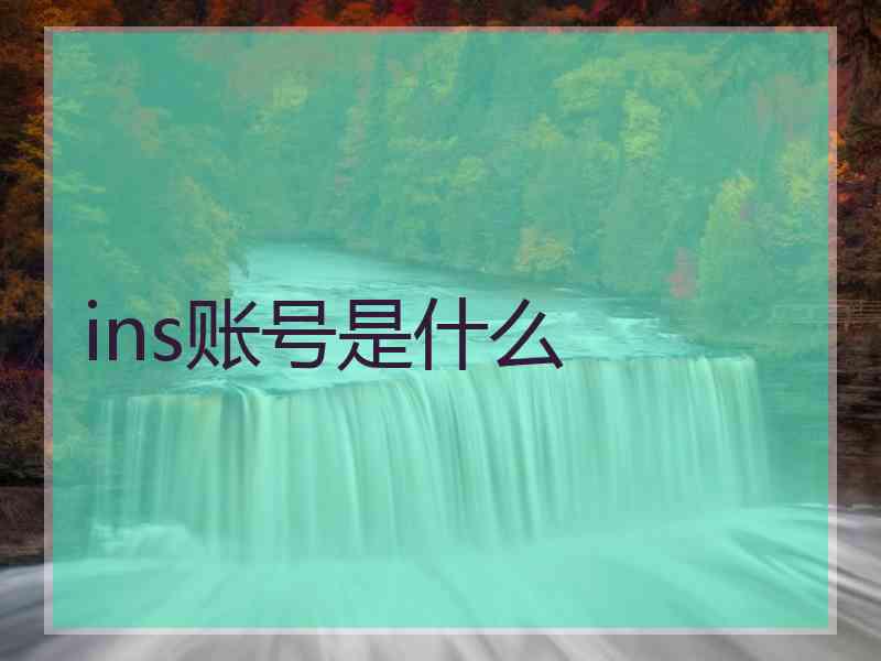 ins账号是什么 ins账号是什么
