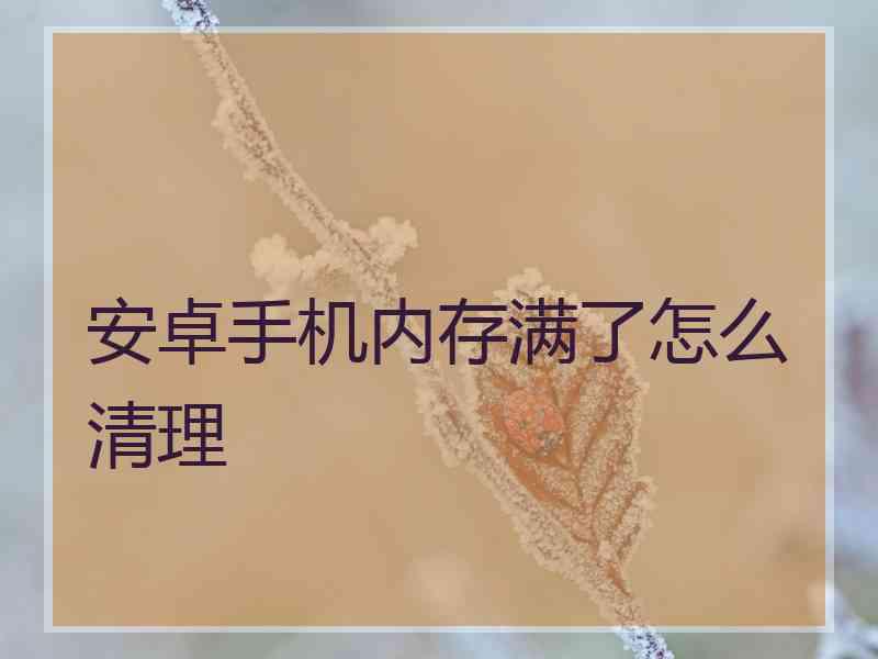 安卓手机内存满了怎么清理 安卓手机内存满了怎么清理
