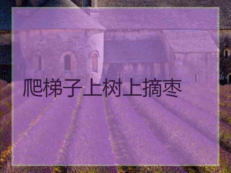 爬梯子上树上摘枣