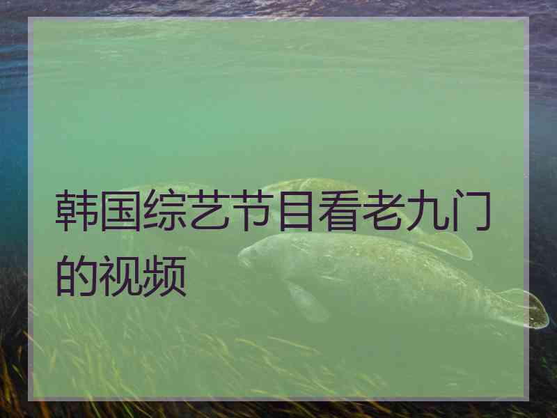 韩国综艺节目看老九门的视频
