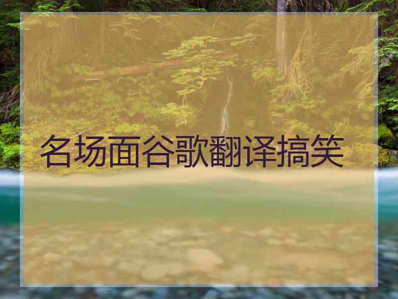 名场面谷歌翻译搞笑