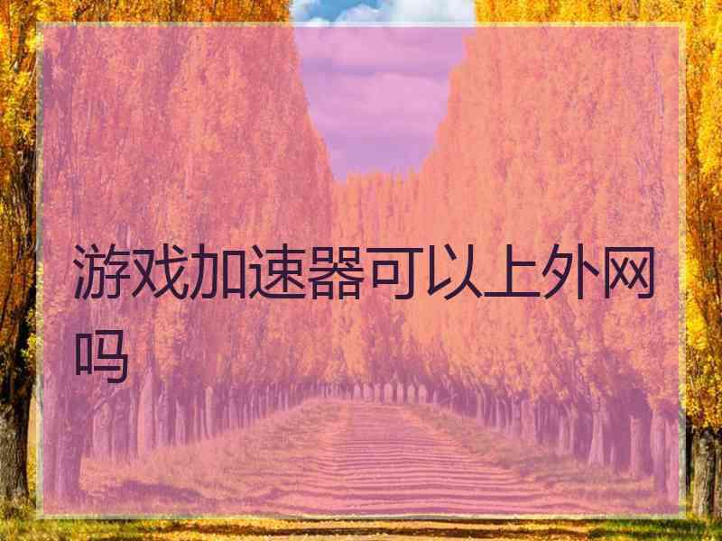 游戏加速器可以上外网吗