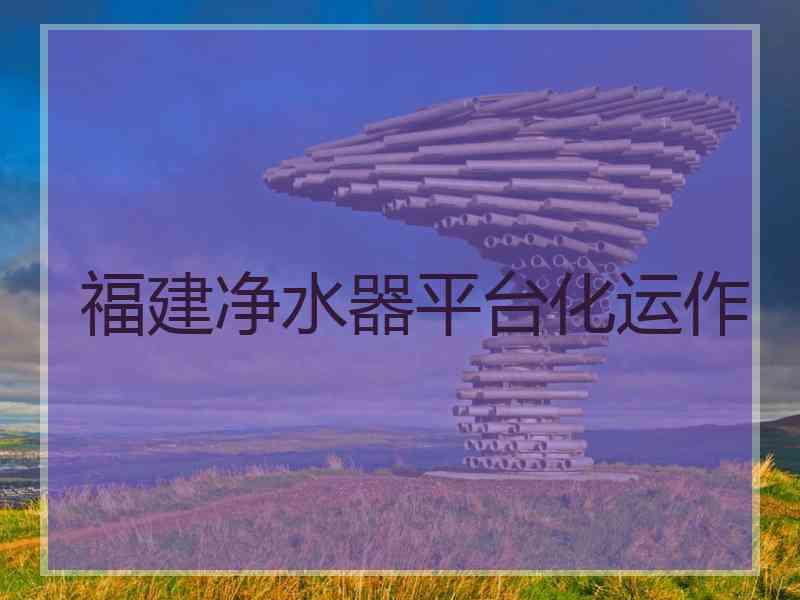 福建净水器平台化运作