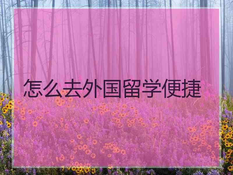怎么去外国留学便捷