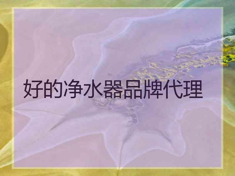 好的净水器品牌代理