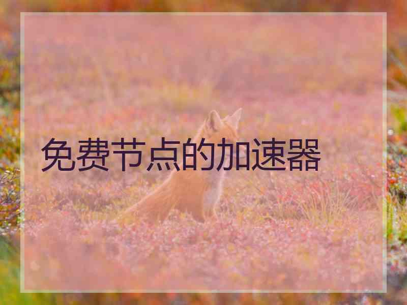 免费节点的加速器