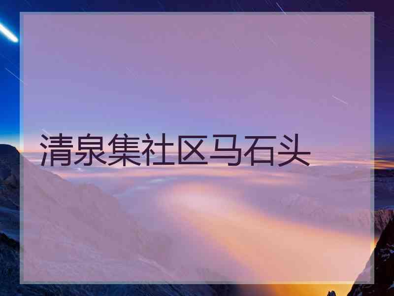 清泉集社区马石头