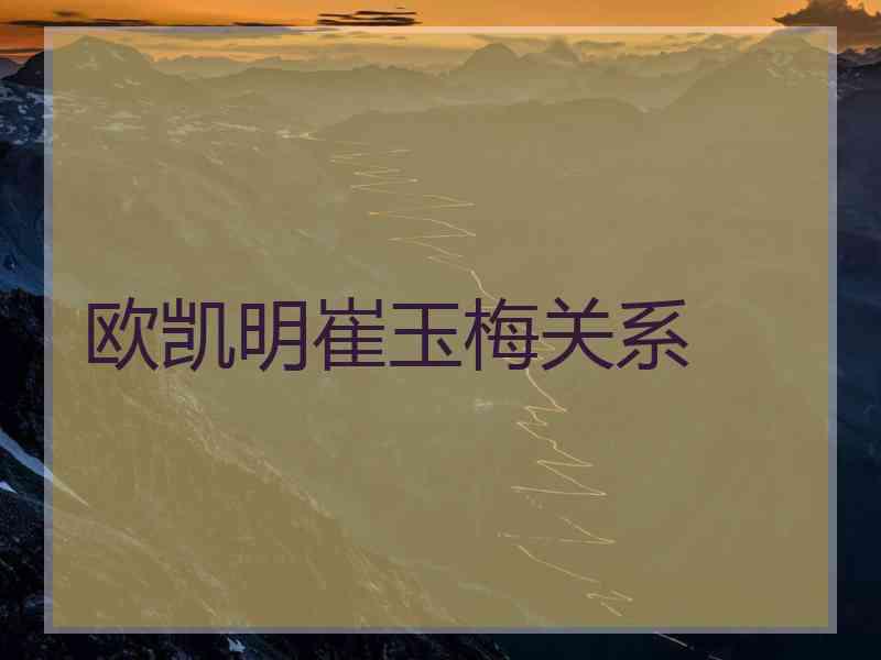 欧凯明崔玉梅关系