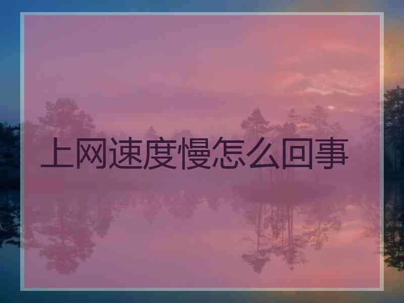 上网速度慢怎么回事