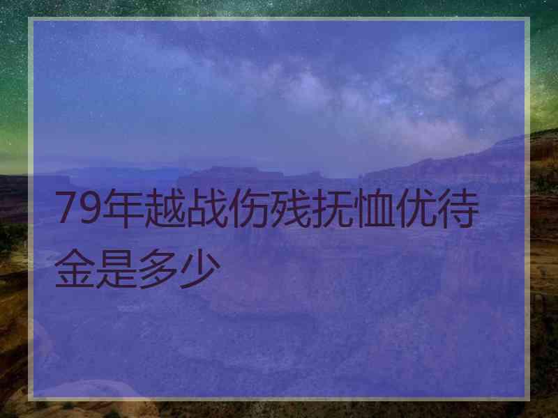 79年越战伤残抚恤优待金是多少
