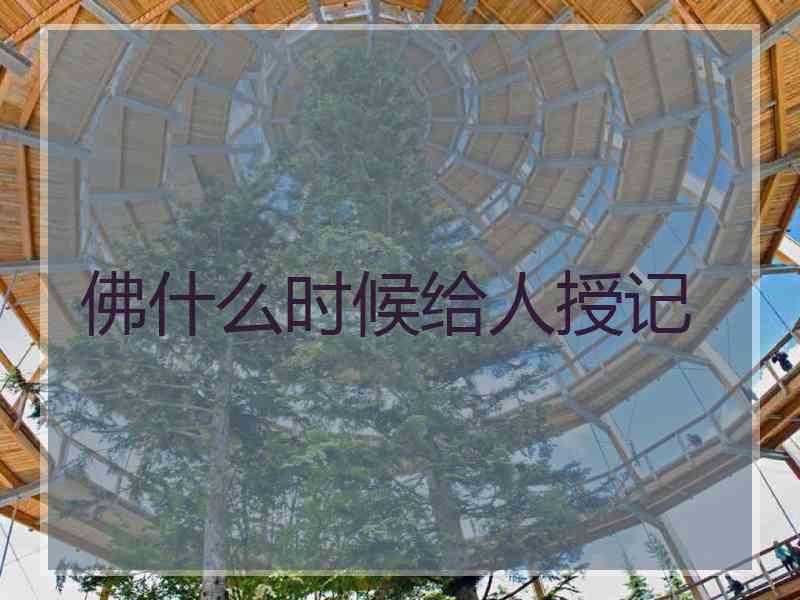 佛什么时候给人授记