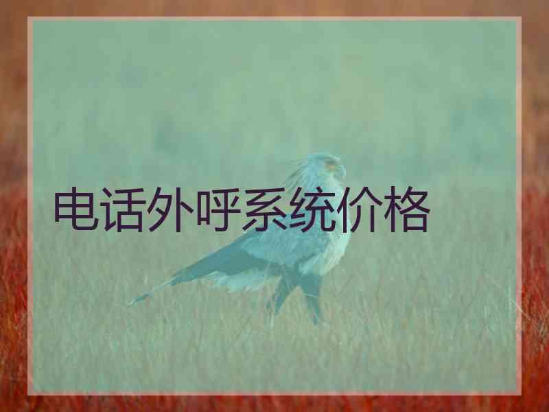电话外呼系统价格