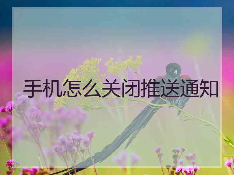 手机怎么关闭推送通知