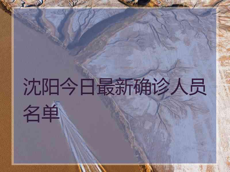 沈阳今日最新确诊人员名单
