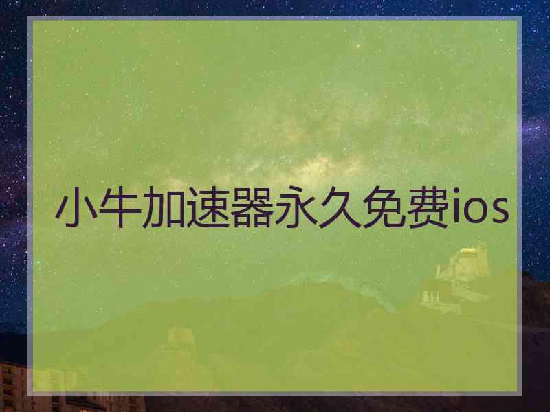 小牛加速器永久免费ios