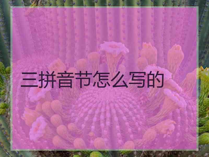 三拼音节怎么写的