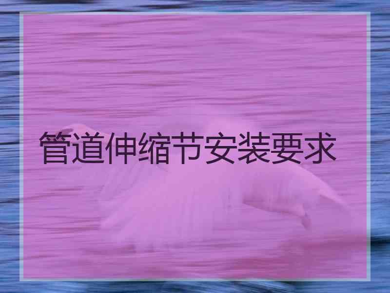 管道伸缩节安装要求