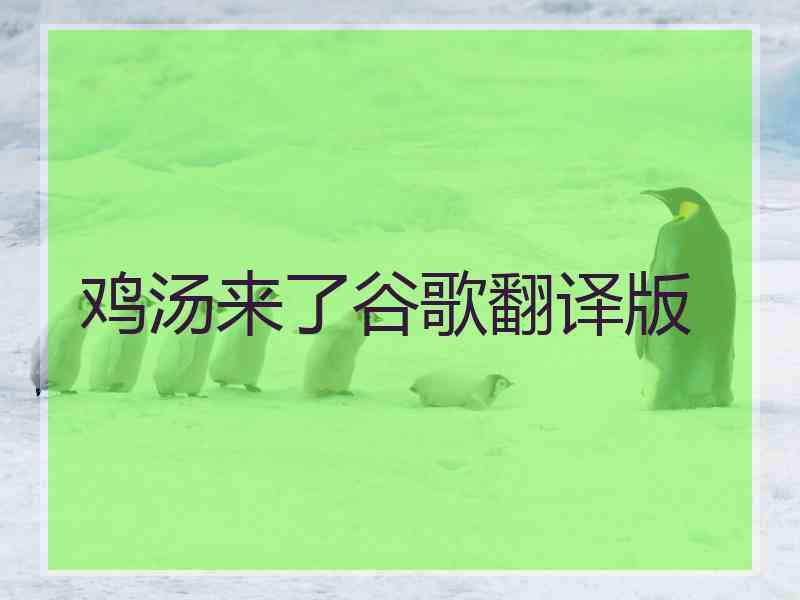 鸡汤来了谷歌翻译版