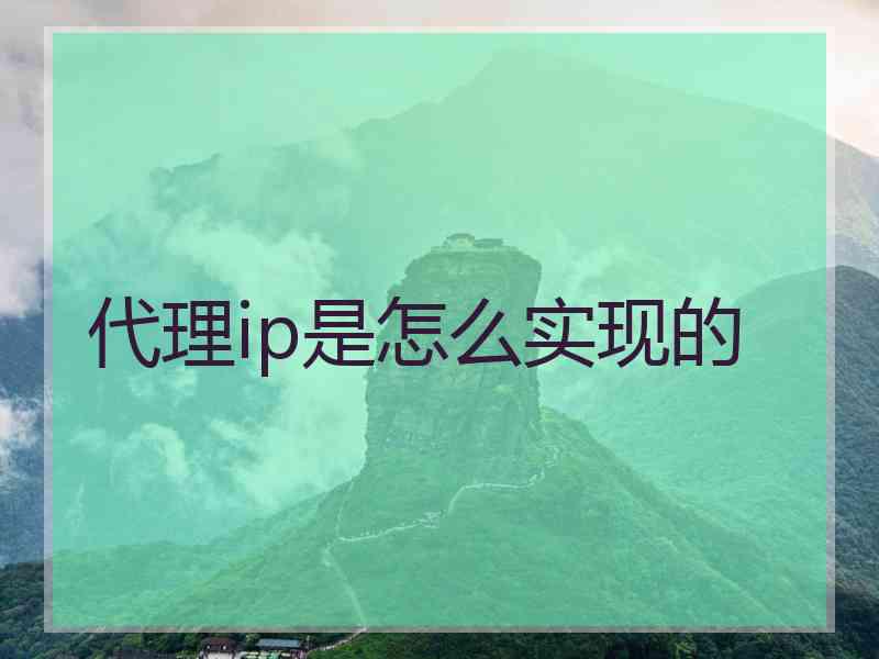 代理ip是怎么实现的