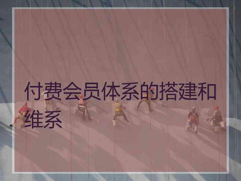 付费会员体系的搭建和维系