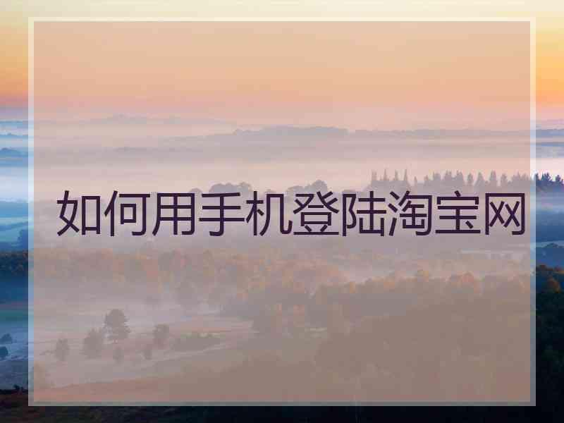 如何用手机登陆淘宝网
