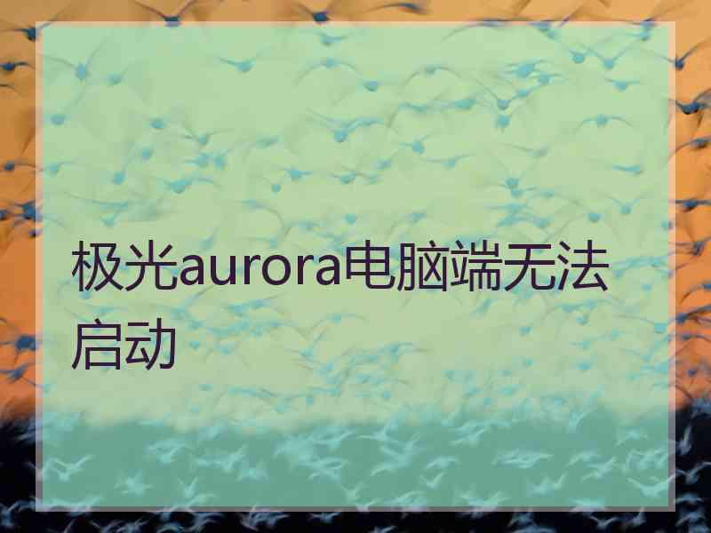 极光aurora电脑端无法启动