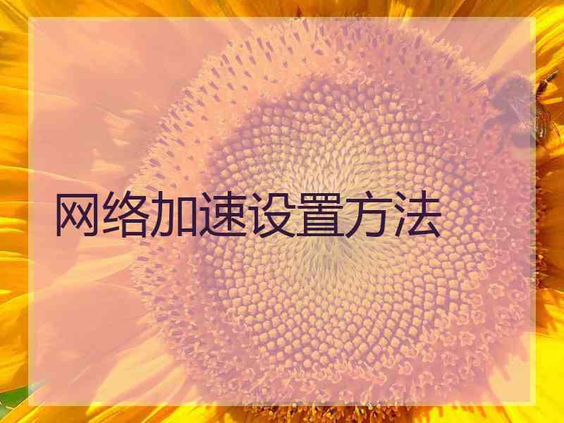 网络加速设置方法
