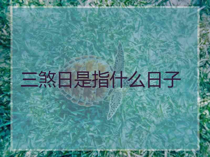 三煞日是指什么日子
