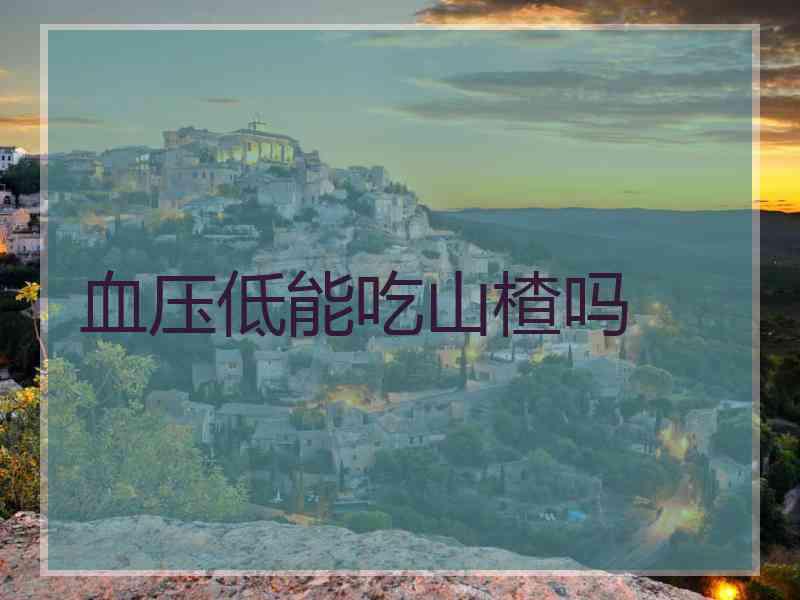 血压低能吃山楂吗