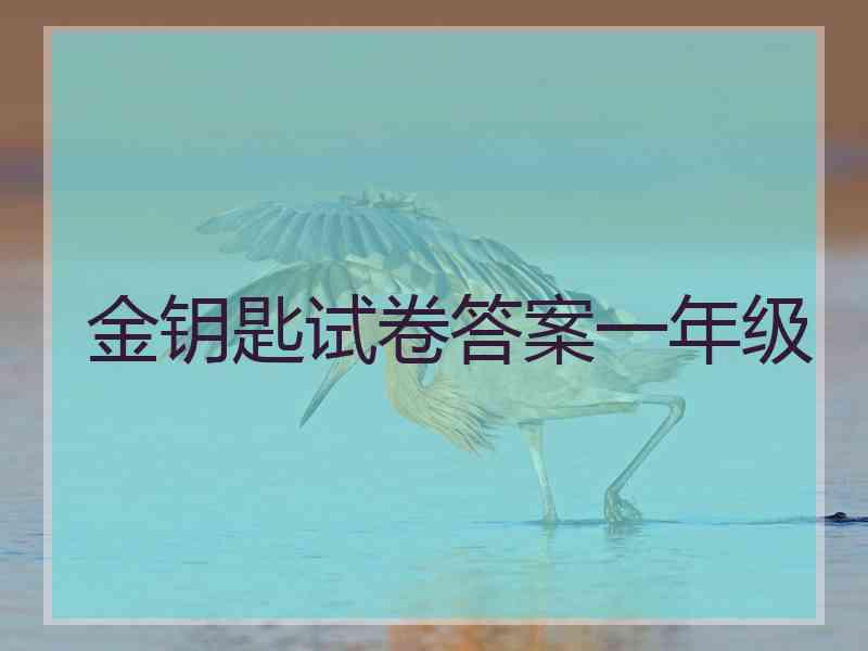 金钥匙试卷答案一年级