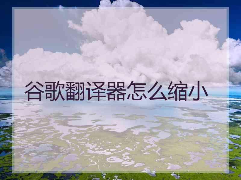 谷歌翻译器怎么缩小
