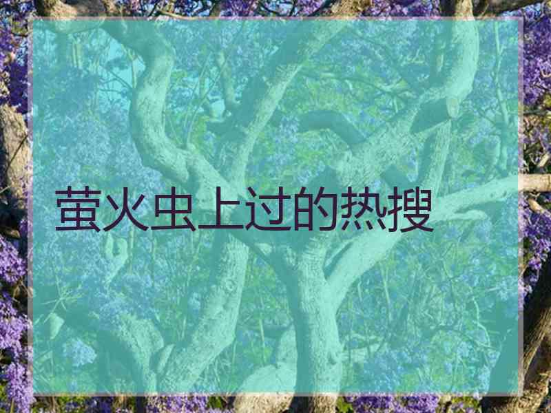 萤火虫上过的热搜