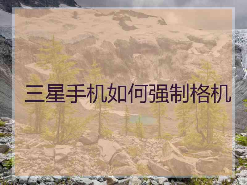 三星手机如何强制格机