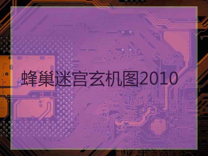 蜂巢迷宫玄机图2010