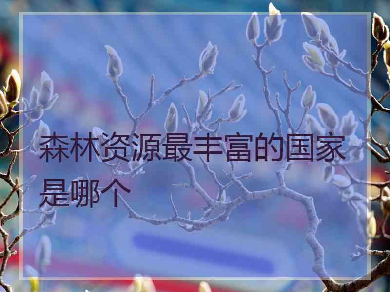 森林资源最丰富的国家是哪个