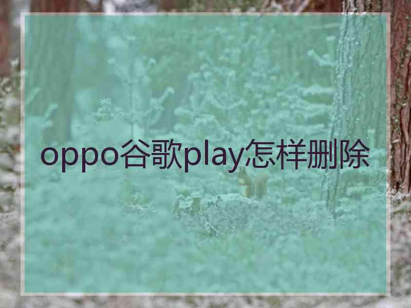 oppo谷歌play怎样删除