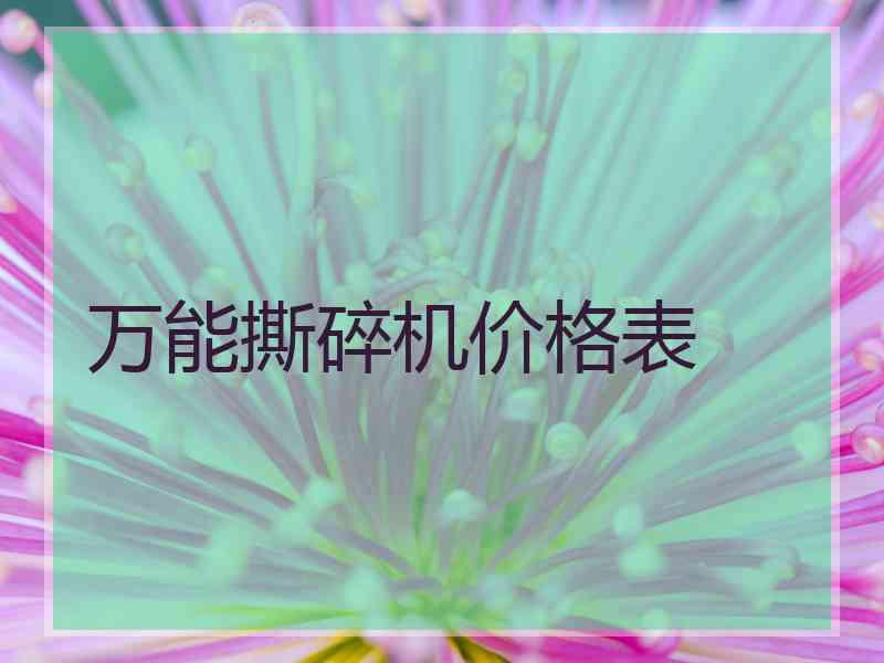 万能撕碎机价格表