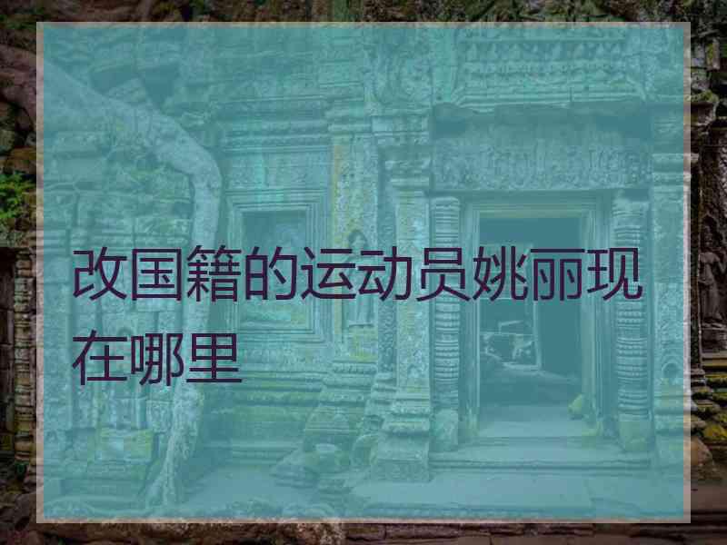 改国籍的运动员姚丽现在哪里