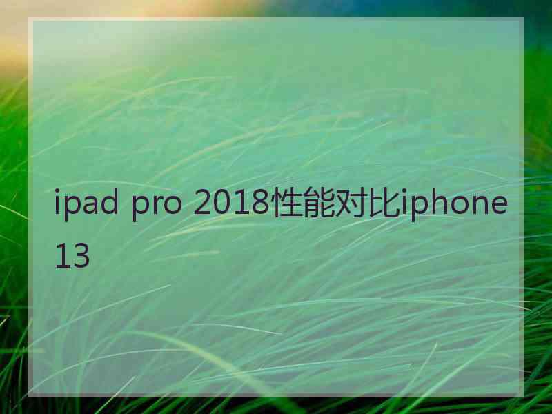 ipad pro 2018性能对比iphone13