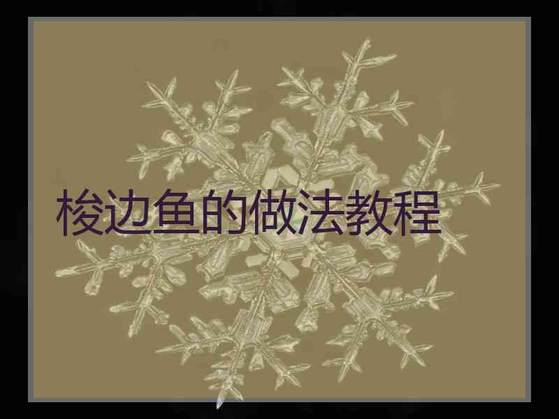梭边鱼的做法教程