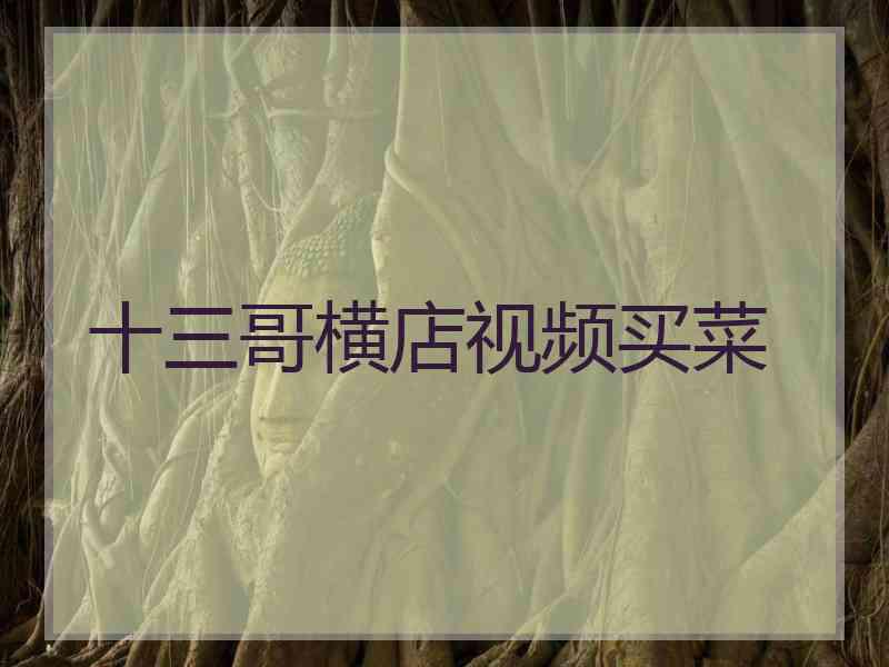 十三哥横店视频买菜