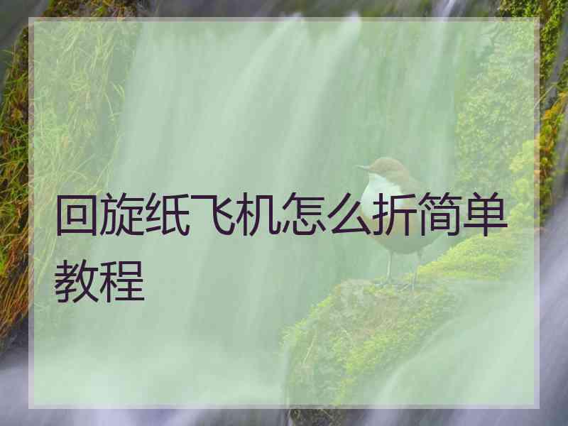 回旋纸飞机怎么折简单教程